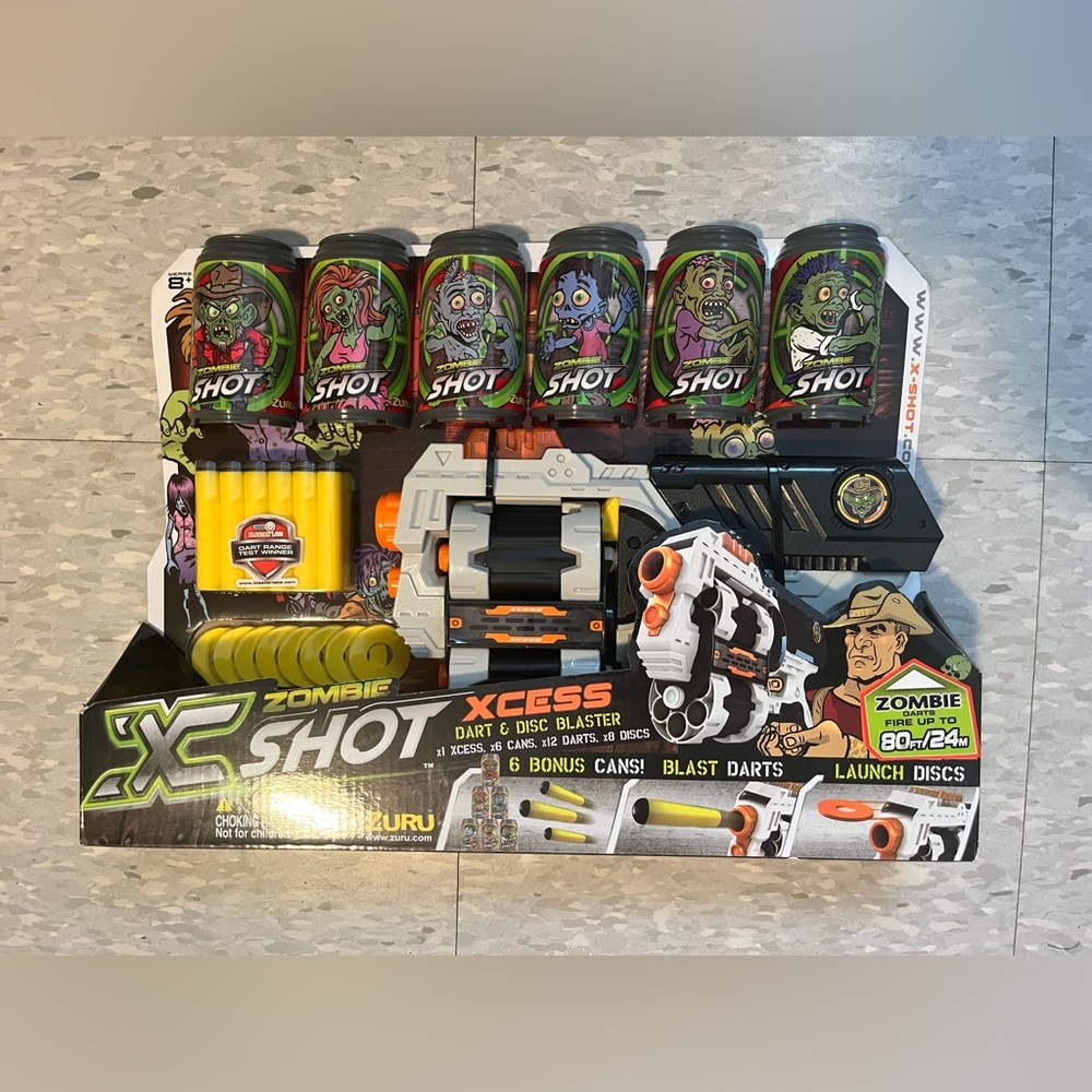 Xshot Xcess zombie disc and dart blaster toy